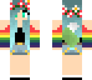 girl fox rainbow