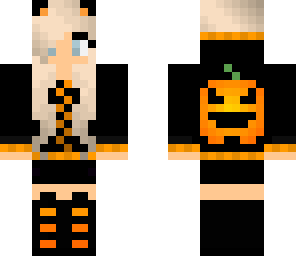halloween punkin cat girl