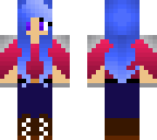 blue haired sword combat girl