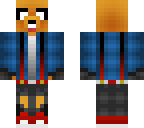 jake the dog wearing blue jacket with suspenders