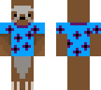 sloth with blue shirt