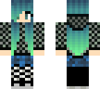 green to blue haired girl