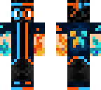 blue and orange flame dude