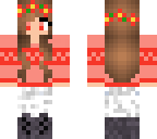 red sweater skin with flowers