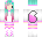blue and pink fox girl