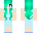green hair girl with light blue dress
