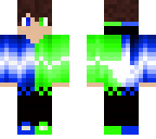 half blue half green boy