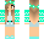sea green cute girl with flower hair band