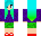 blue green hair girl