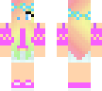 rainbow pastel hair with pink lace shirt 