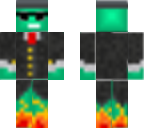 green dude on fire