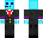 light blue slime in a suit