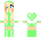 shy green blonde girl
