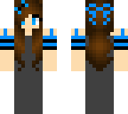 teen girl blue-black stripe shirt chest waders v1