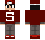 red jacket with caps