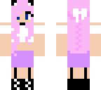 cute cat skin girl with pink hair