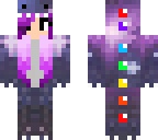 galaxy dino rainbow purple haired girl