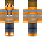 orange shirt with blue stripes with chibi eyes