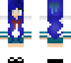 anime school girl w blue hair