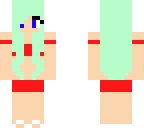 mint green hair bikini girl