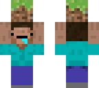 derpy dirt steve with face on there neck