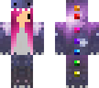 galaxy dino with pink hair