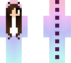 pastel dino girl with dark brown hair