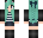 teal haired cat girl
