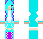 aqua girl with purple  highlight