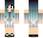 girl with grey-white dress blue hair penguin684