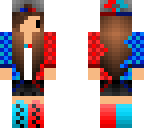 checkered red and blue