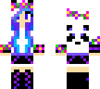 panda girl blue purple flowers 4px