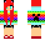 red haired rainbow girl