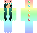 chibi rainbow dinosaur girl