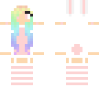 cute bunny girl with rainbow hair