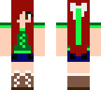 redhead with a green bow