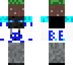 blue enderman holding a block