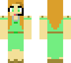 green girl with headphones