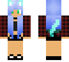 michi with blue hair