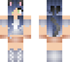 blue haired neko girl