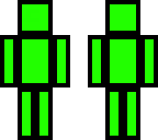 green outline with face on top