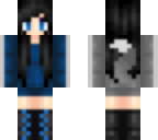 black blue headphones girl