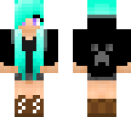 aqua hair an creeper jacket