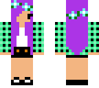 cute purple hair mint shirt girl