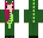cute dino pink hair kawaii
