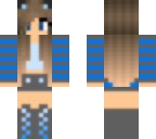 grey blue cat girl skin