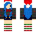 blue hair christmas chibi