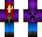purple creeper hoodie girl