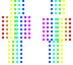 white studs rainbow
