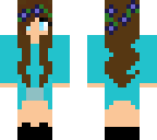 blue girl with flower hair